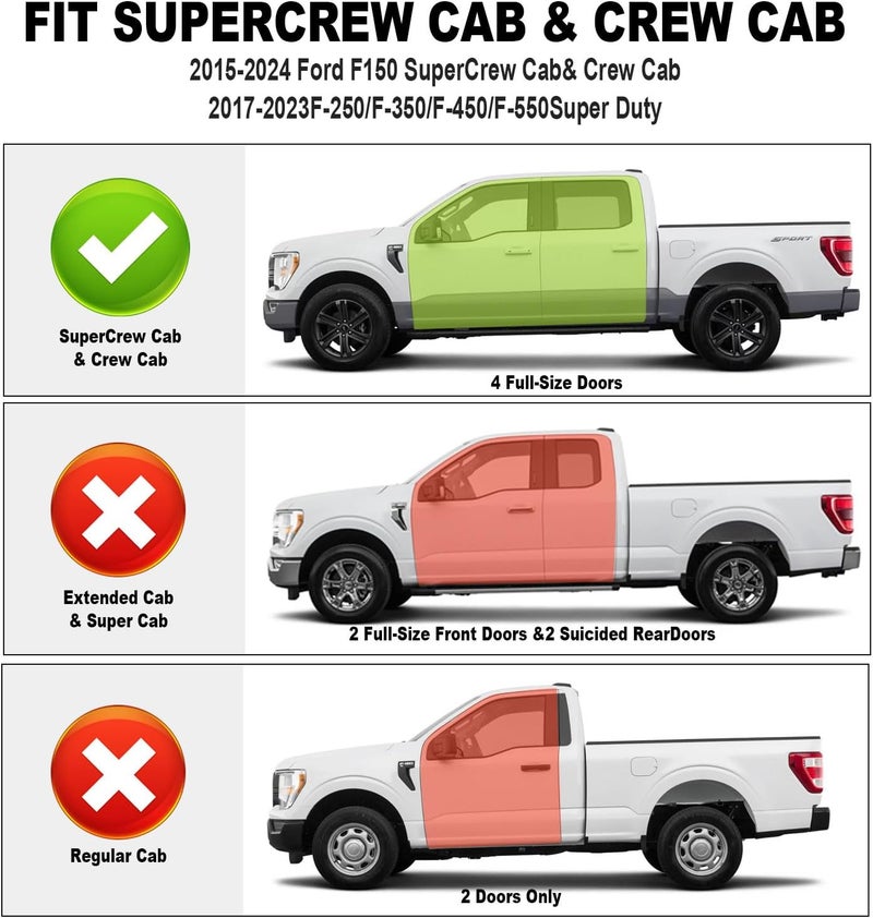 Marretoo صندوق تخزين قابل للطي تحت المقعد لسيارات فورد F-150 2017-2025 وF-250/F-350/F-450/F-550 سوبر ديوتي | كابينة الطاقم | إكسسوارات شاحنة فورد F150 منظِّم تخزين تحت المقعد - Image 3