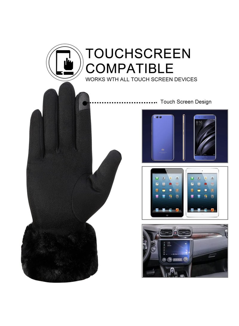 KASTWAVE Winter Gloves for Women, Warm Touchscreen Glove Windproof Elastic Texting Gloves Women(Black)  - Image 3