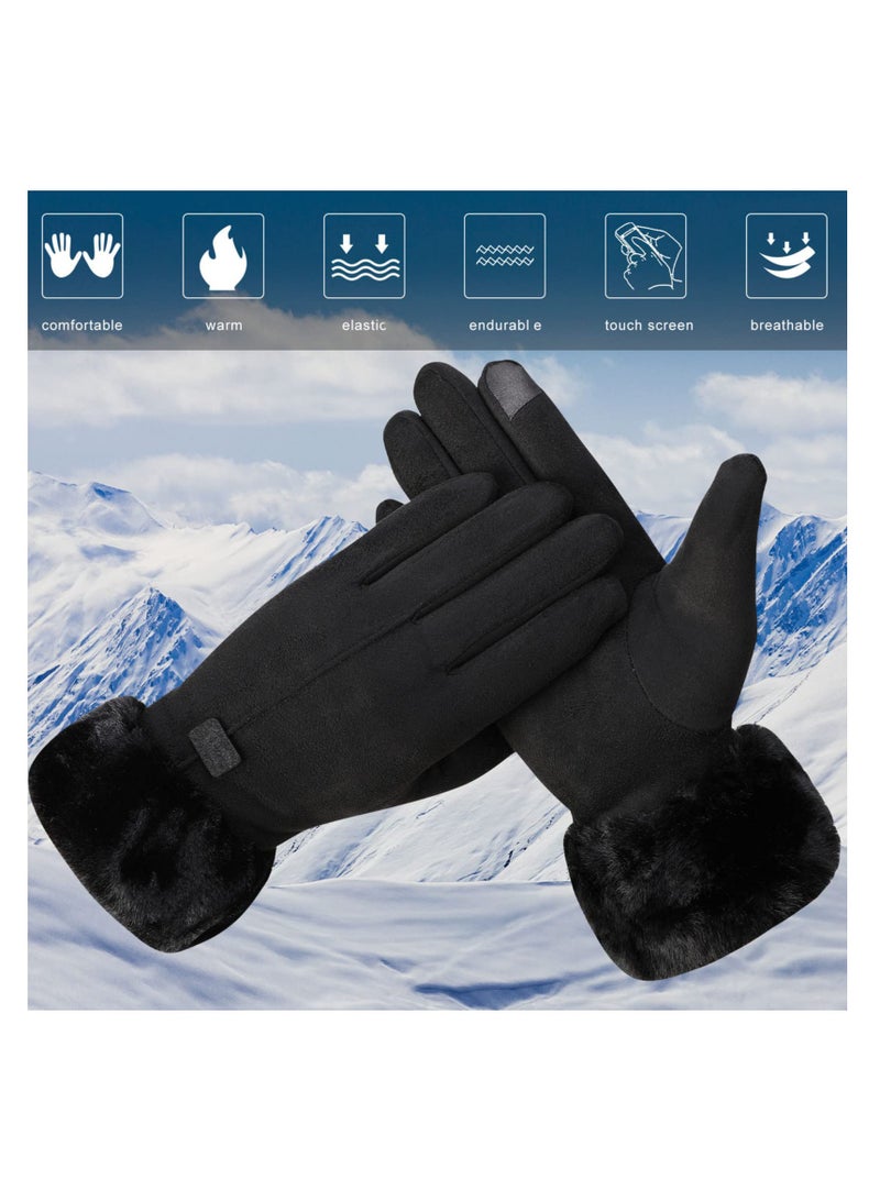KASTWAVE Winter Gloves for Women, Warm Touchscreen Glove Windproof Elastic Texting Gloves Women(Black)  - Image 4