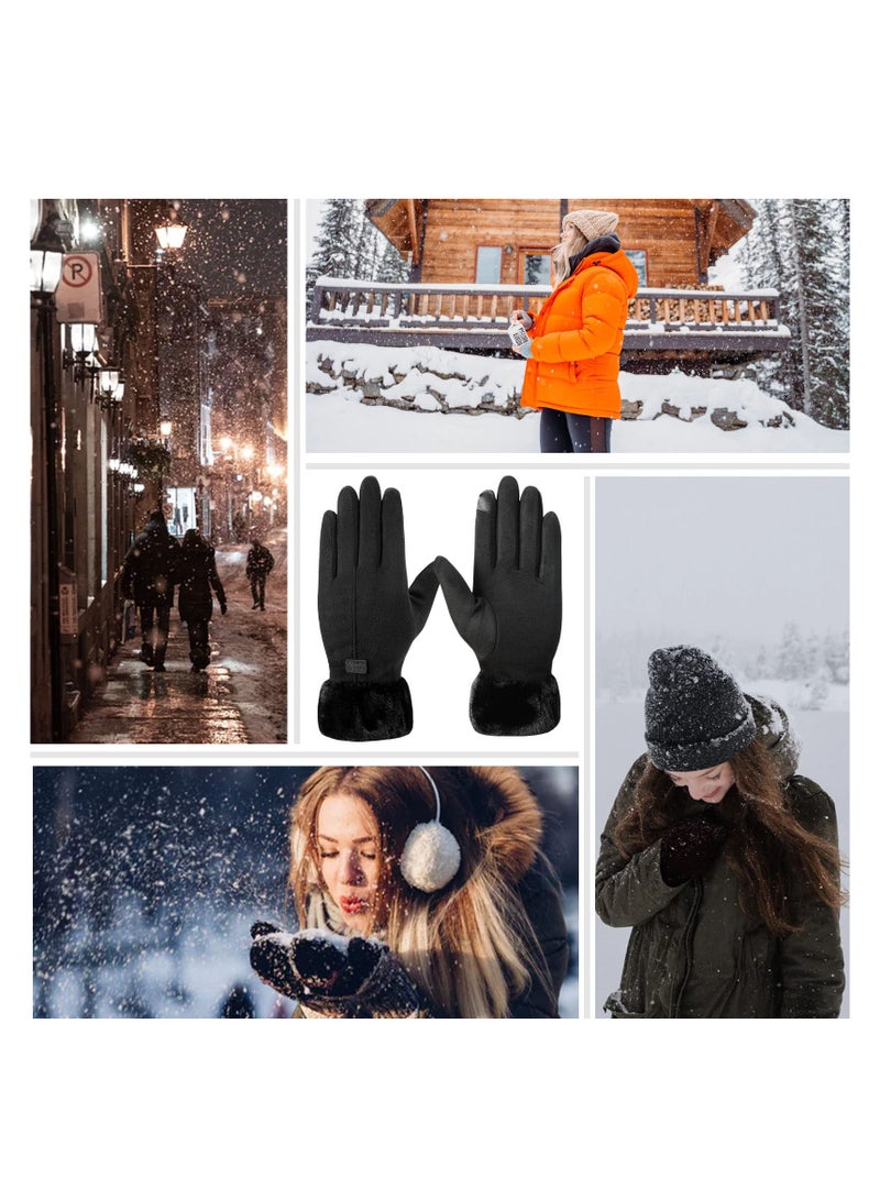 KASTWAVE Winter Gloves for Women, Warm Touchscreen Glove Windproof Elastic Texting Gloves Women(Black)  - Image 5