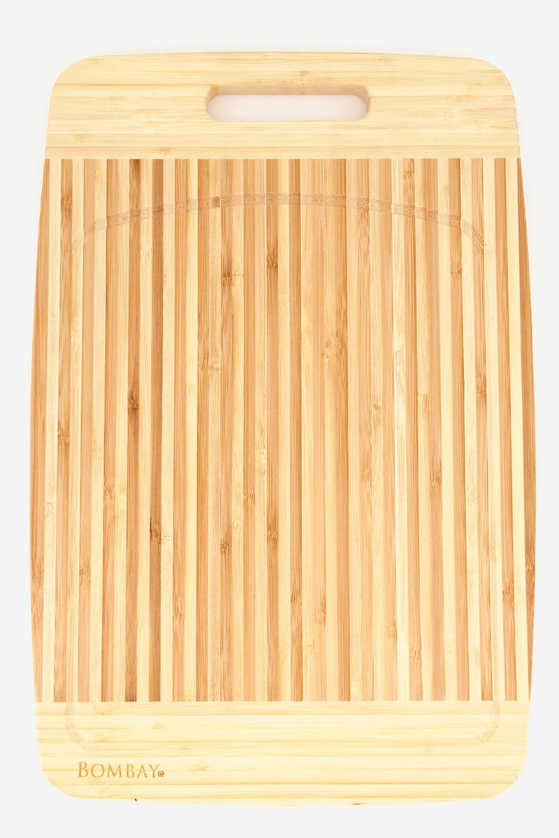 Bombay Stripe Bamboo Cutting Board, Brown  - Image 3