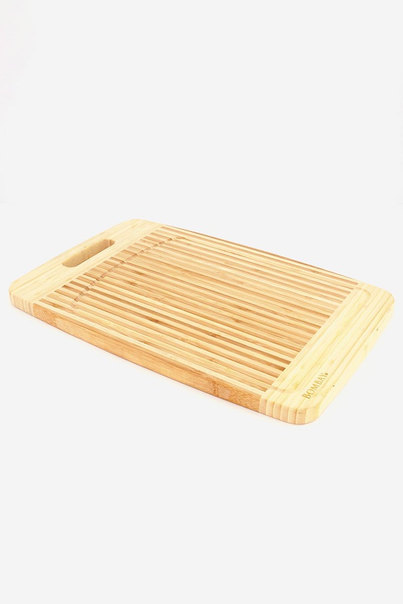 Bombay Stripe Bamboo Cutting Board, Brown  - Image 4