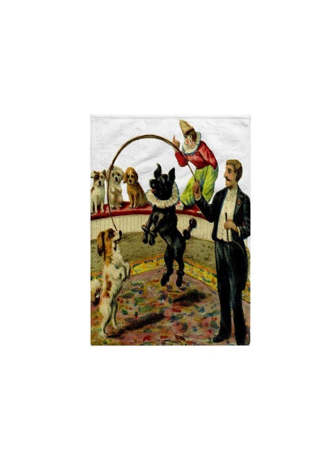 3DROSE 3D Rose Black Tan Circus Dogs TWL_34942_1 Towel, 15" x 22" - Image 1