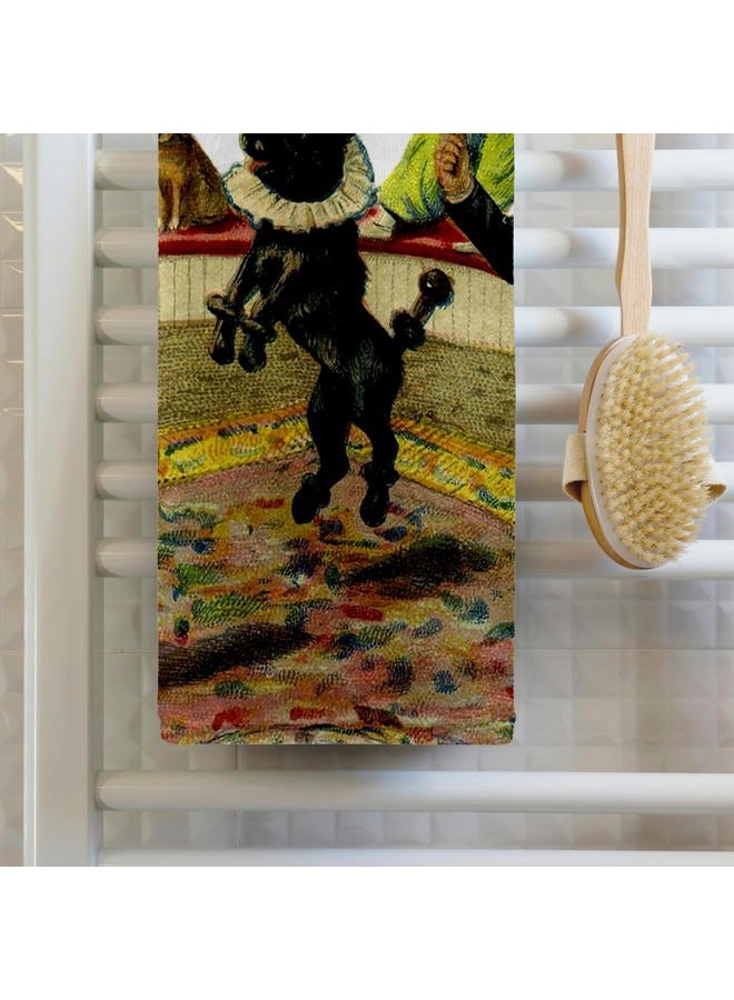 3DROSE 3D Rose Black Tan Circus Dogs TWL_34942_1 Towel, 15" x 22" - Image 2