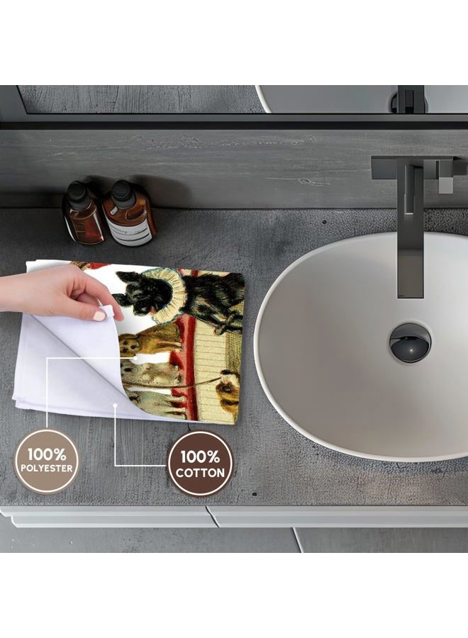 3DROSE 3D Rose Black Tan Circus Dogs TWL_34942_1 Towel, 15" x 22" - Image 4