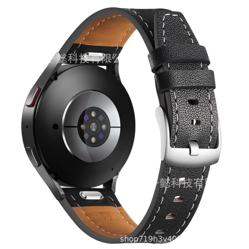 سوار ساعة ذكية سوار جلدي كلاسيكي متوافق باللون بنفسجي قابل للتعديل مع Samsung Galaxy Watch 7 بملاءمة قابلة للتعديل وحزام بديل - Image 5
