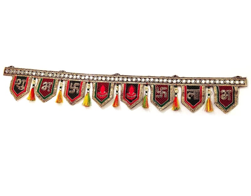 Ascension Ganesh ji Kalash Traditional Art Handmade Door Bandarwal toran for Home Dcor Hangings for Decoration Multicolour Set of 1 - Image 4
