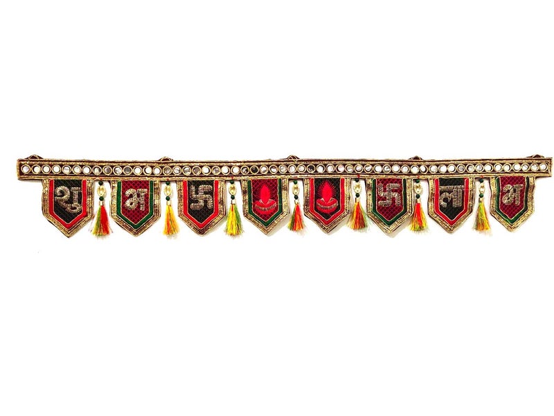 Ascension Ganesh ji Kalash Traditional Art Handmade Door Bandarwal toran for Home Dcor Hangings for Decoration Multicolour Set of 1 - Image 5