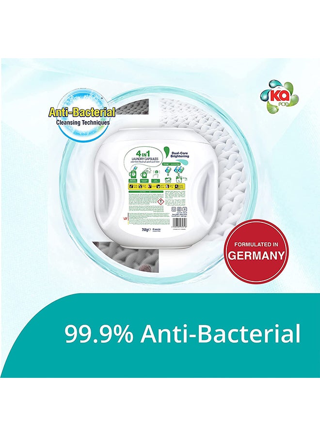 KA كا 4 في 1 بودز، 99.9% منظف غسيل مضاد للبكتيريا، 48 كبسولة، بودز غسيل مصنوعة في ألمانيا، كبسولات سائلة للغسيل، رائحة أصلية - Image 3