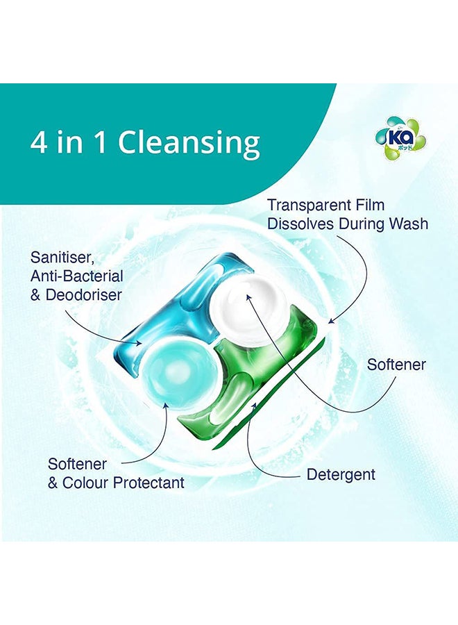KA كا 4 في 1 بودز، 99.9% منظف غسيل مضاد للبكتيريا، 48 كبسولة، بودز غسيل مصنوعة في ألمانيا، كبسولات سائلة للغسيل، رائحة أصلية - Image 5
