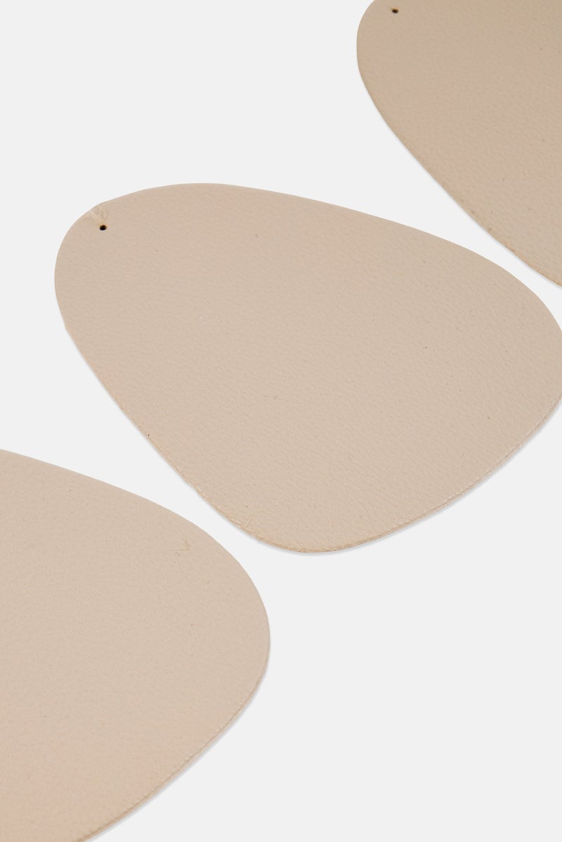 Muy Mucho 4 Pieces Textured Coasters Set, Taupe - Image 3