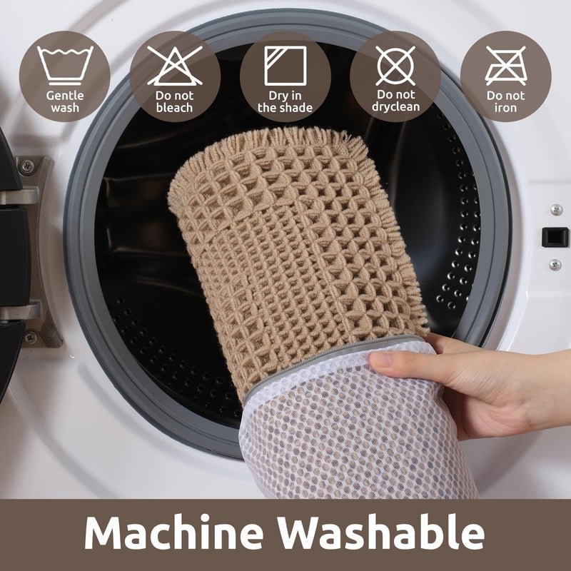 AMOAMI Waffle Bath-Mat, 24"x36" Super Absorbent Bath Mats for Bathroom Non Slip, Machine Washable Bathroom Rugs with Tassels Ultra Soft Boho Bath Rugs for Floor Beige - Image 5