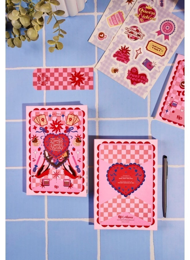 Tip Of The Day | Blushy heart - Balance box 2026 English| 2026 Agenda 384 Pages | To-do List |Emotions Box – 40 Inspirational & Messages | Pen | Coaster | Calendar |Bookmark | 4 sticker sheets - Image 3