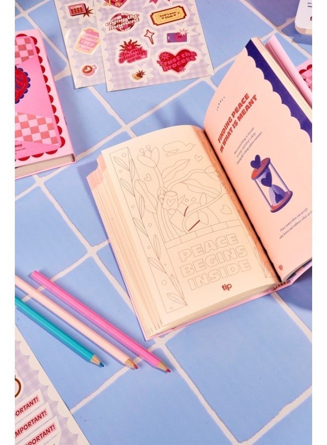 Tip Of The Day | Blushy heart - Balance box 2026 English| 2026 Agenda 384 Pages | To-do List |Emotions Box – 40 Inspirational & Messages | Pen | Coaster | Calendar |Bookmark | 4 sticker sheets - Image 5