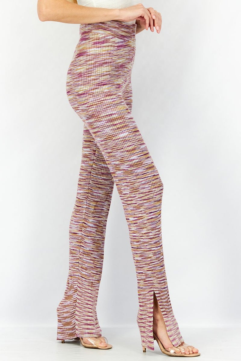 Reserved Women Regular Fit Stripe Stretchable Pants, Violet Combo - Image 2