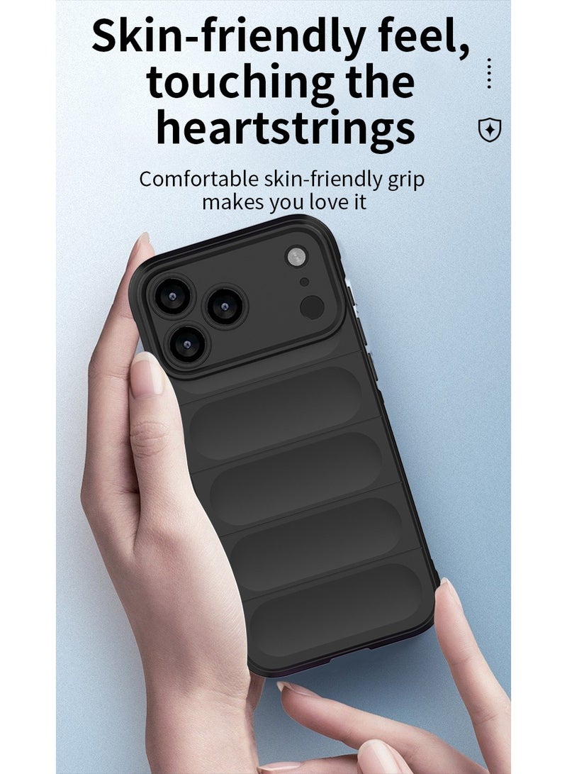 Phantom Shield Silicone Case with Anti-Scratch Soft Microfiber Lining, High Resilience Rubber Full Body Shockproof Cover Compatible with Apple iPhone 17 Pro Max (Black) - Image 5