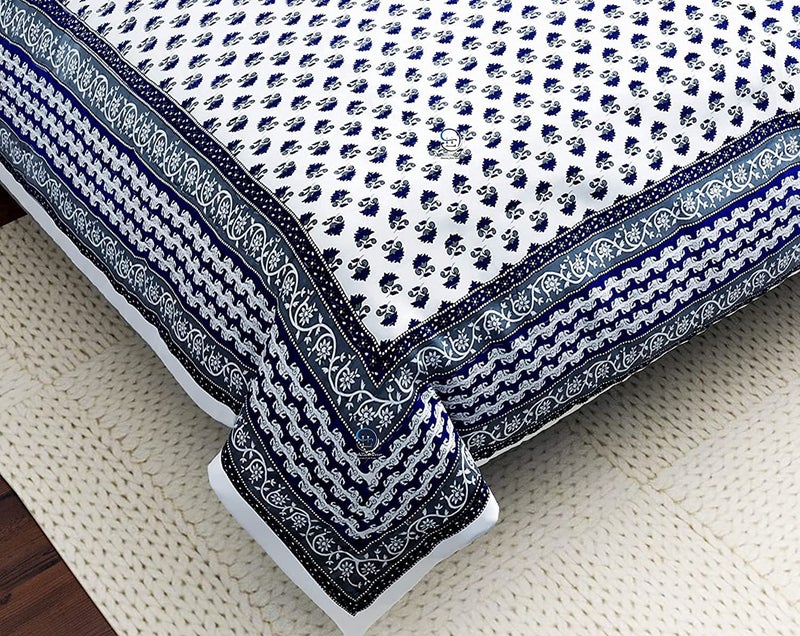 AUROSTYLE 400 GSM Light Weight Rajasthani Traditional Jaipuri Hand Block Print Summer and Winter Cotton Double Bed Quilt Razai Double Bed 90 x 105 Inch Design 10 - Image 4