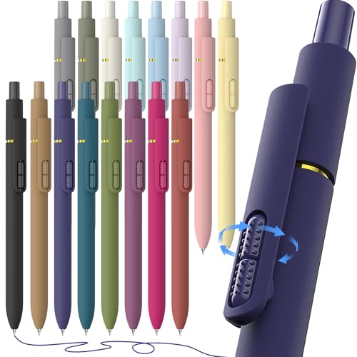 Hiacry 16Pcs Blue Ink Gel Pens，Quick-Dry 0.7mm Fine Point Fidget Pens for Smooth Writing, Journaling & Drawing, Aesthetic Pen for Women, School & Office Supplies (Vintage + Morandi Blue Ink 16Pack - Image 1