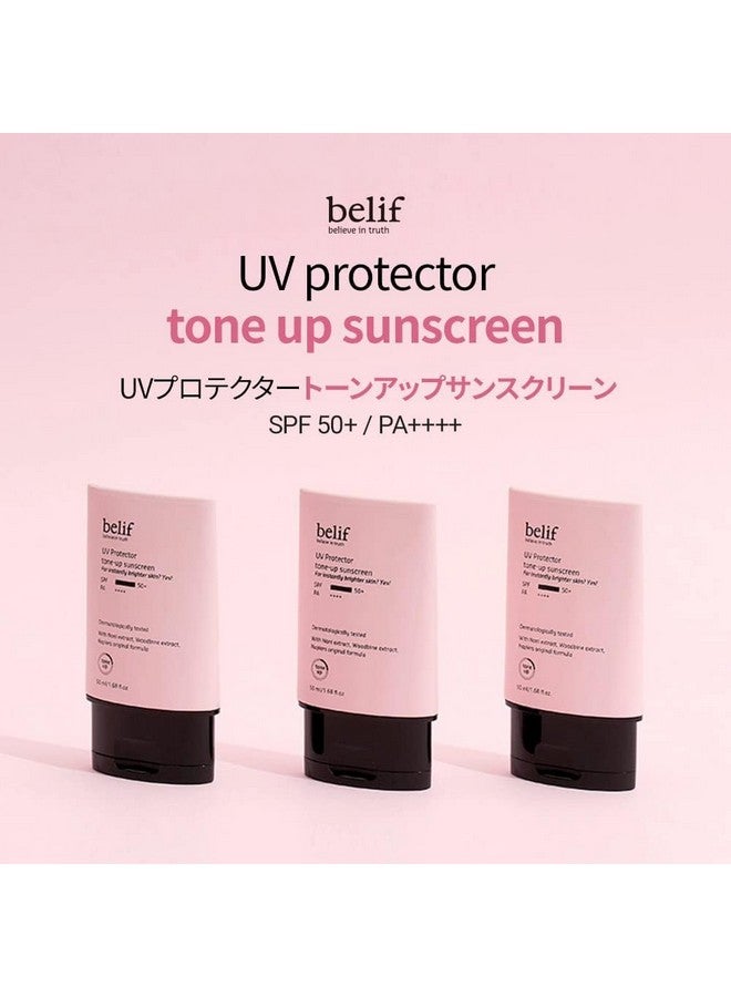 Belif UV Protector Tone Up Sunscreen, 2-in-1 Tone Up Sunscreen SPF 50+ PA++++ - Broad Spectrum UV Protection with Instant Glow | Hydrating, Water-Resistant, Pink-Toned Primer for All Skin Types | 50ml - Image 2