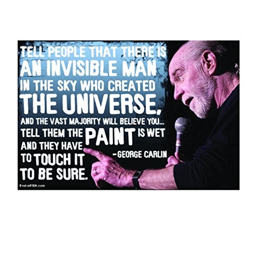 EvolveFISH Tell People That There is an Invisible Man in The Sky Bumper Sticker 5 x 325 - Image 1
