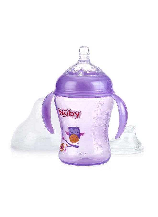 Nuby Nuby 3 Piece Natural Touch 3 Stage Wide Neck Breast Size Bottle-to-Cup, Girl  - Image 3