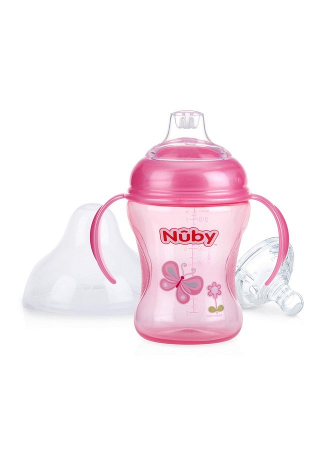 Nuby Nuby 3 Piece Natural Touch 3 Stage Wide Neck Breast Size Bottle-to-Cup, Girl  - Image 2