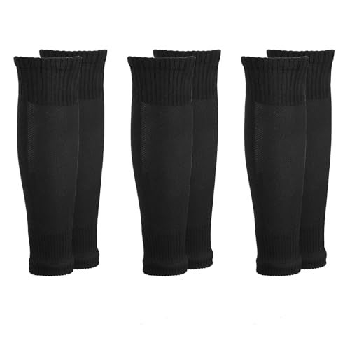Tweruna 3 Pair PreCut Soccer Socks Black Precut Soccer Sleeves Socks Elastic Football Precut Leg Sleeves Grip Football Sock for Men Sports - Image 1