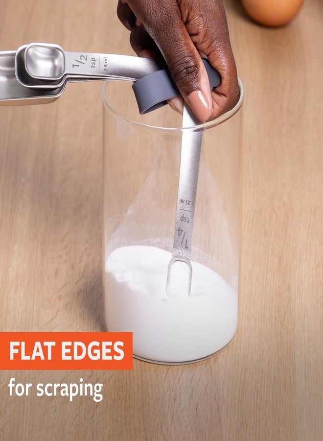 Full Circle Skinny Dip, Stainless Steel Measuring Spoons, 4-Piece Set - 1/4 tsp, 1/2 tsp, 1 tsp, and 1 Tbsp - Perfect for Spice Jars - Dishwasher Safe - Image 4