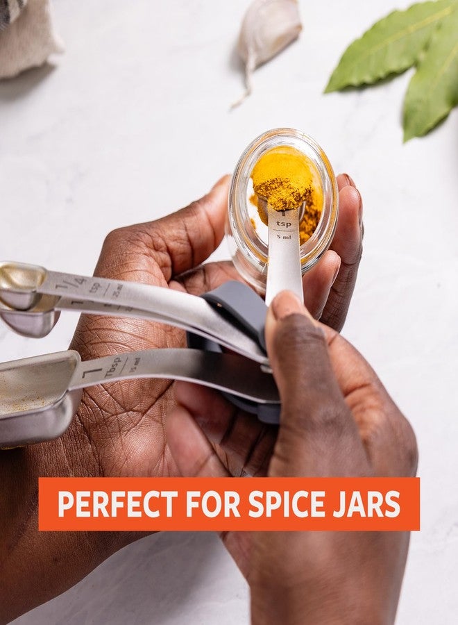 Full Circle Skinny Dip, Stainless Steel Measuring Spoons, 4-Piece Set - 1/4 tsp, 1/2 tsp, 1 tsp, and 1 Tbsp - Perfect for Spice Jars - Dishwasher Safe - Image 2