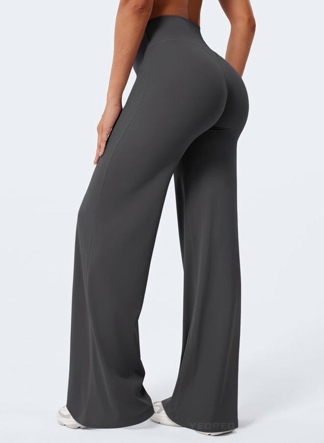 YEOREO Workout Leggings Womens No Front Seam Straight Leggings 29"/ 31.5"/ 33"/ 35" High Waist Buttery Eddiy Gym Yoga Pants, Dark Gray, XXS - Image 2