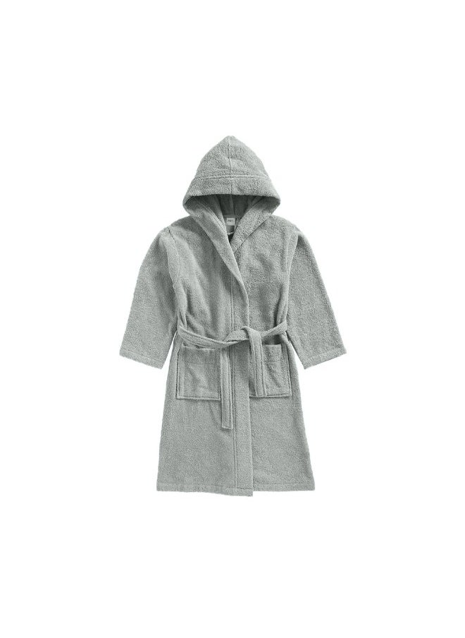 BYFT Daffodil (Grey) Premium 10 Year Kids Hooded Bathrobe (120x124 Cm) Terry Cotton, Highly Absorbent and Quick dry, Hotel and Spa Quality Bathrobe for Boy and Girl-400 Gsm  - Image 5