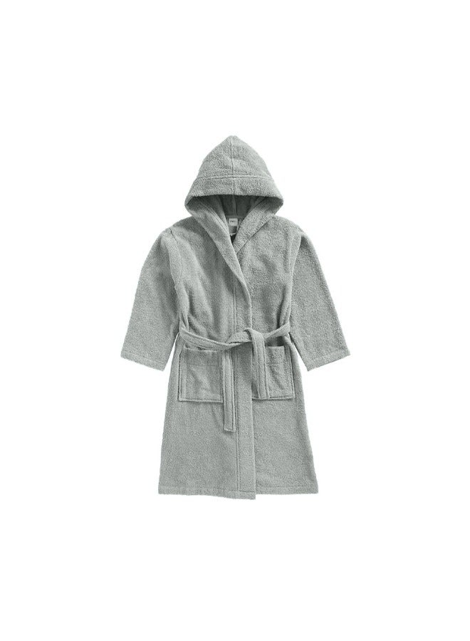 BYFT Daffodil (Grey) Premium 10 Year Kids Hooded Bathrobe (120x124 Cm) Terry Cotton, Highly Absorbent and Quick dry, Hotel and Spa Quality Bathrobe for Boy and Girl-400 Gsm  - Image 4