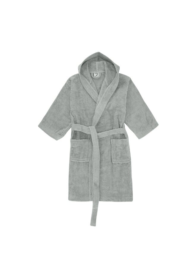 BYFT Daffodil (Grey) Premium 10 Year Kids Hooded Bathrobe (120x124 Cm) Terry Cotton, Highly Absorbent and Quick dry, Hotel and Spa Quality Bathrobe for Boy and Girl-400 Gsm  - Image 5