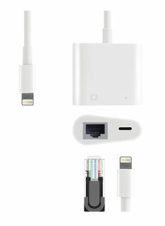 Excefore Lightning to RJ45 Ethernet LAN Network Adapter with Charge Port for Select iPhone, for iPad Models 100Mbps Charging Plug and Play  - Image 3