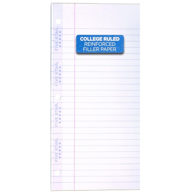 Five Star 17010 Reinforced Filler Paper, 20lb, College Rule, 11 x 8 1/2, White, 100 Sheets - Image 2