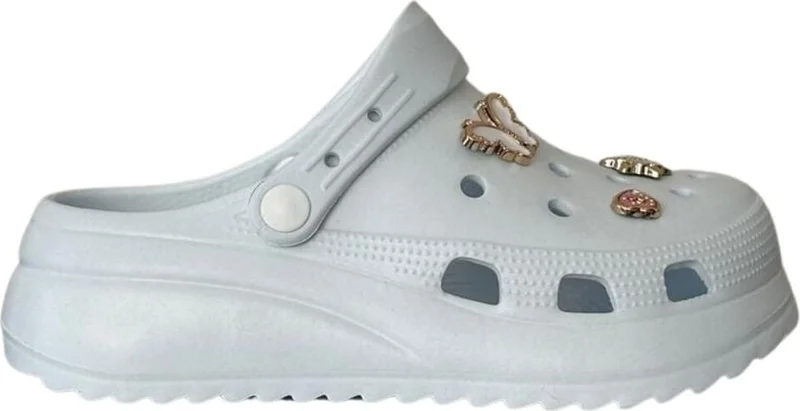Akınalbella E428 White Women's Hospital Sabo Slipper Sandal