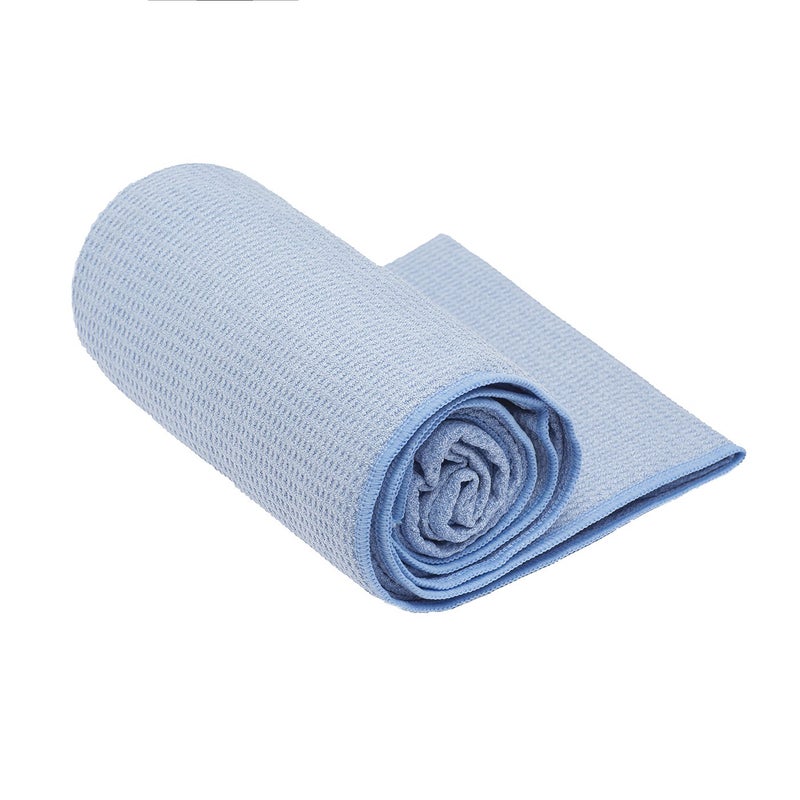 Shandali Stickyfiber Hot Yoga Towel - Silicone Backed Yoga Mat-Sized, Absorbent, Non-Slip, 24" x 72" Bikram, Gym, and Pilates - (Blue, Standard) - Image 2