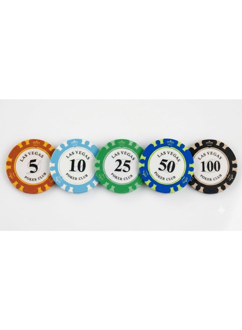 Happy Twigs 100-Piece Professional Poker-Gaming Chip Set, High-Quality Durable Clay Composite Chips, Las Vegas Design, Perfect for Home Tournaments, Strategy Nights, and Card Game Gatherings - Image 3