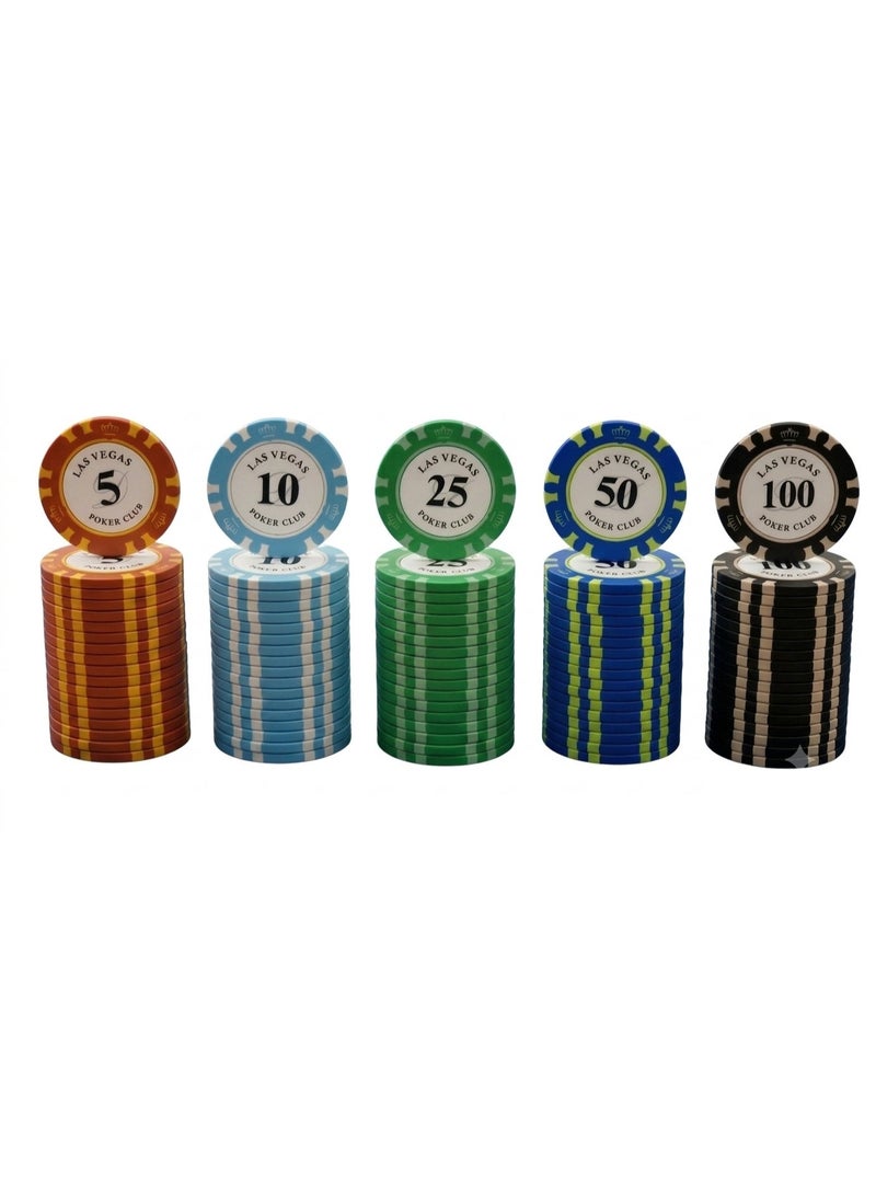 Happy Twigs 100-Piece Professional Poker-Gaming Chip Set, High-Quality Durable Clay Composite Chips, Las Vegas Design, Perfect for Home Tournaments, Strategy Nights, and Card Game Gatherings - Image 2