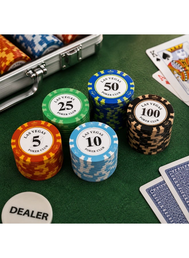 Happy Twigs 100-Piece Professional Poker-Gaming Chip Set, High-Quality Durable Clay Composite Chips, Las Vegas Design, Perfect for Home Tournaments, Strategy Nights, and Card Game Gatherings - Image 4