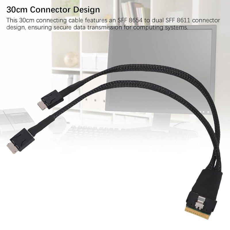 Bewinner SAS SFF 8654 8i to Dual SFF 8611 4i Server Cable, 24Gbps High Speed Data Transmission Cable with Robust Structure for Multi Drive Server Racks Storage Arrays - Image 2