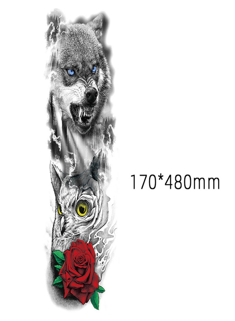 1 Sheet Full Arm Temporary Fake Tattoos Sticker Large Arm Sleeve Tattoo Waterproof Tattoos Large Vine Peony Flower Rose Tattoo Stickers for Men and Women - Image 5