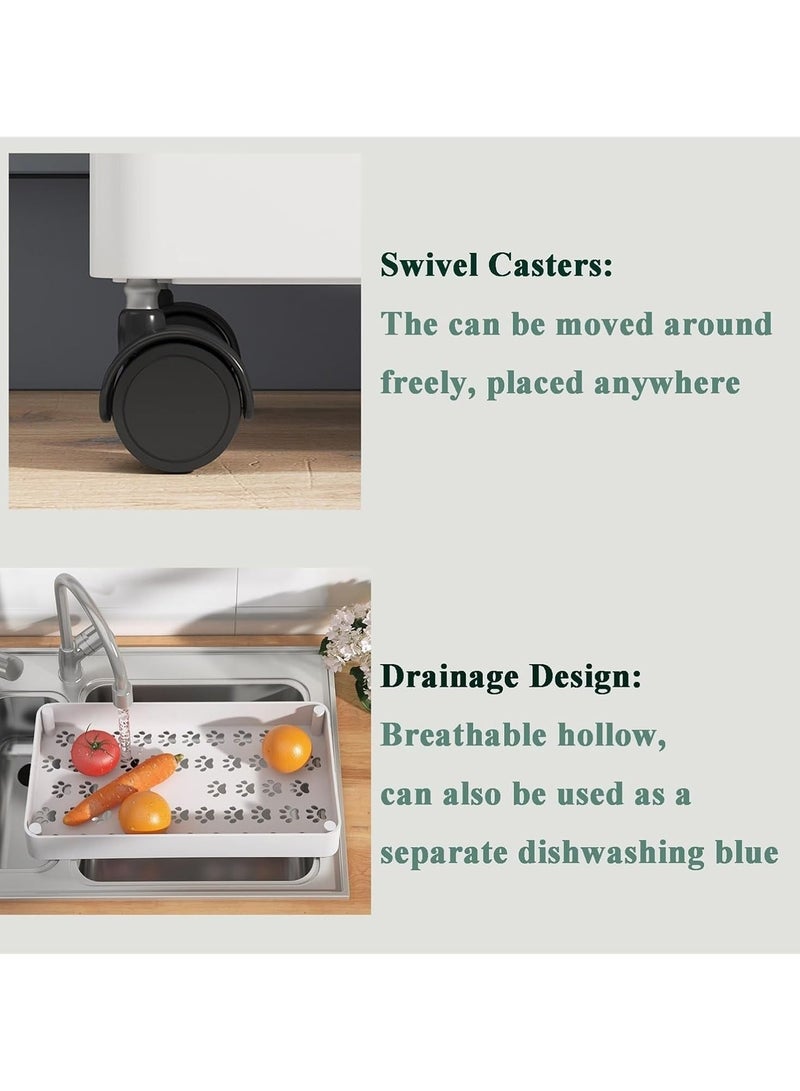 بلومنغ تايم عربة تخزين متدحرجة مكونة من 4 طبقات – منظم نحيف قابل للسحب للحمام والمطبخ وغرفة الغسيل والأماكن الضيقة - Image 4