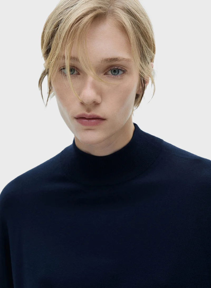 MANGO Perkins Neck Knitted Sweater