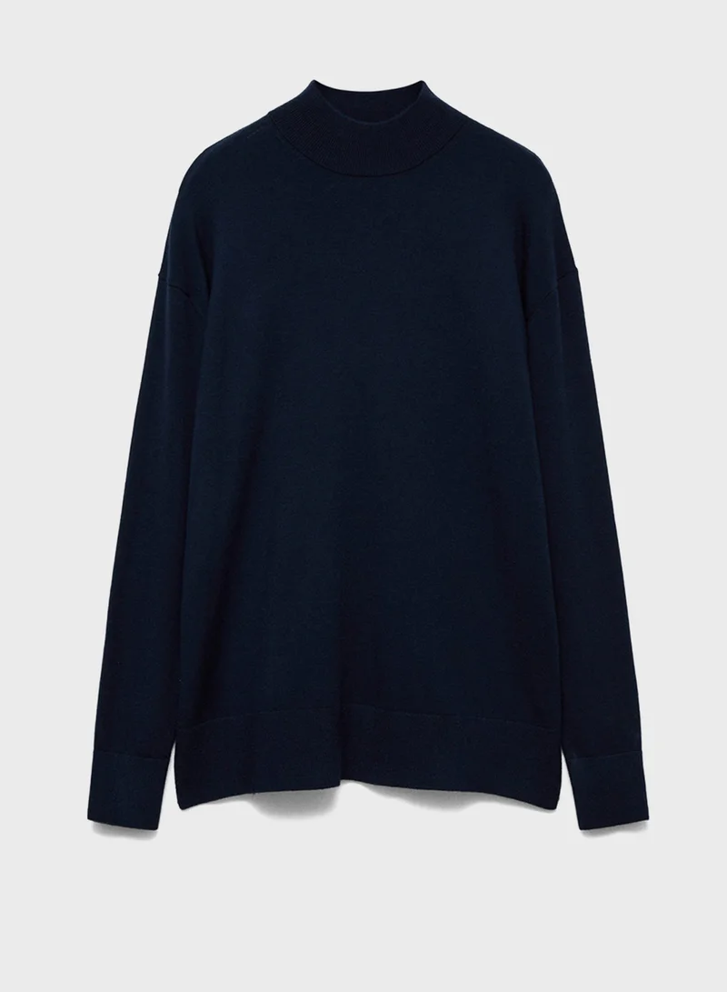 MANGO Perkins Neck Knitted Sweater