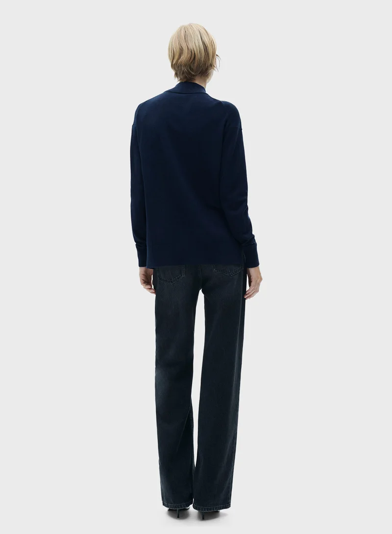 MANGO Perkins Neck Knitted Sweater