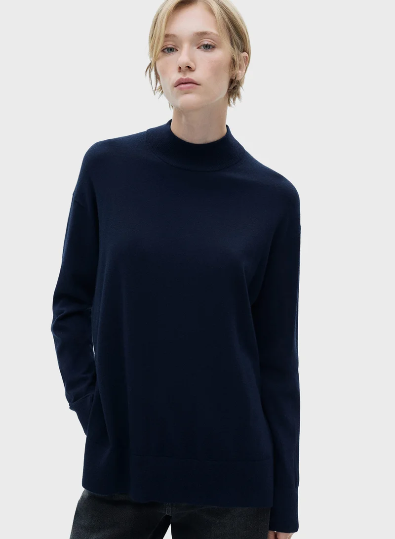MANGO Perkins Neck Knitted Sweater