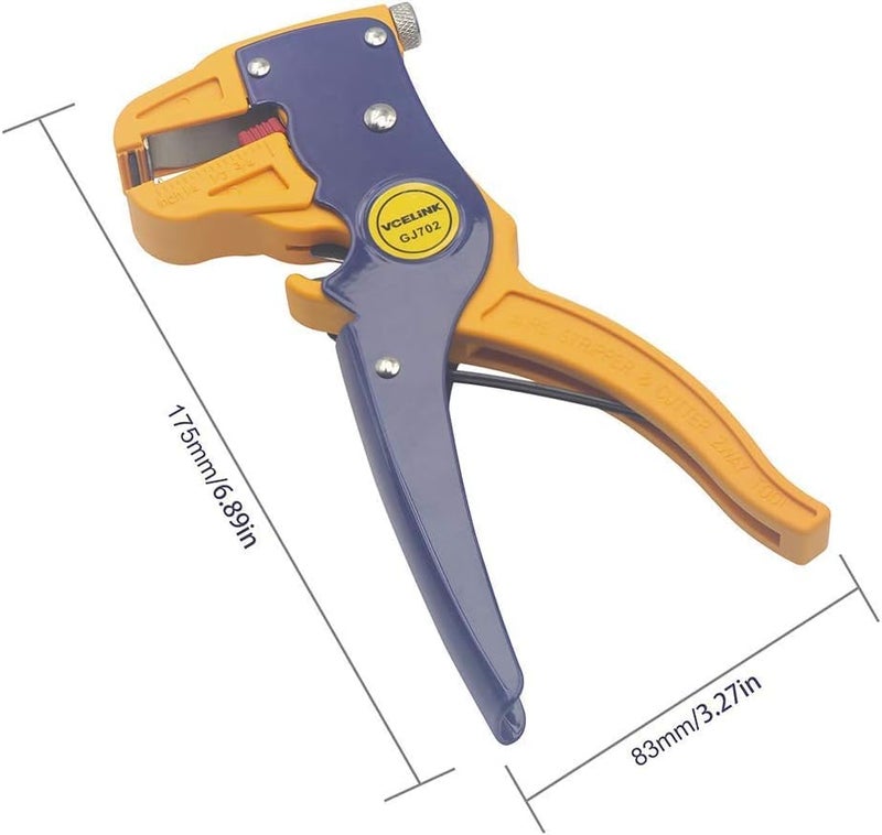 VCELINK Wire Stripper and Cutter, Professional Quick Strip Automatic Wire Stripper, 2 in 1 Adjustable Electrical Cable Wire Stripping Tool&Eagle Nose Self-Adjusting Wire Pliers (7-Inch) - Image 3