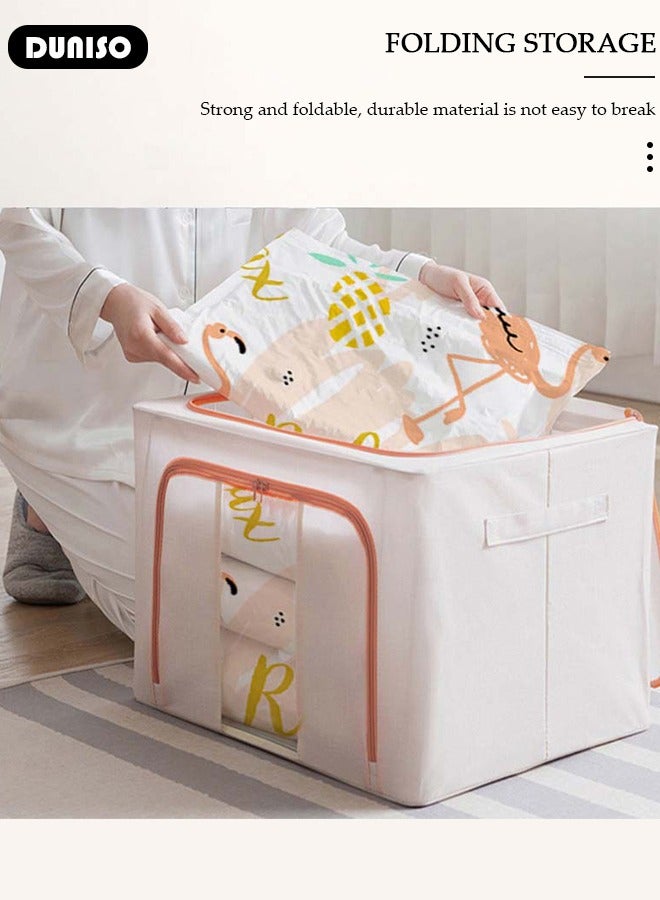 DUNISO Vacuum Storage Bags with Electric Pumps without Odor,3 Pack(1 Jumbo+1 Large+1 Medium ) ,Healthy Reusable Portable Environmentally Friendly Flamingo Pattern Space Saver Bags Thickened for Clothes, Mattress, Blanket, Duvets, Pillows, Comforters, Quilt, Travel - Image 4