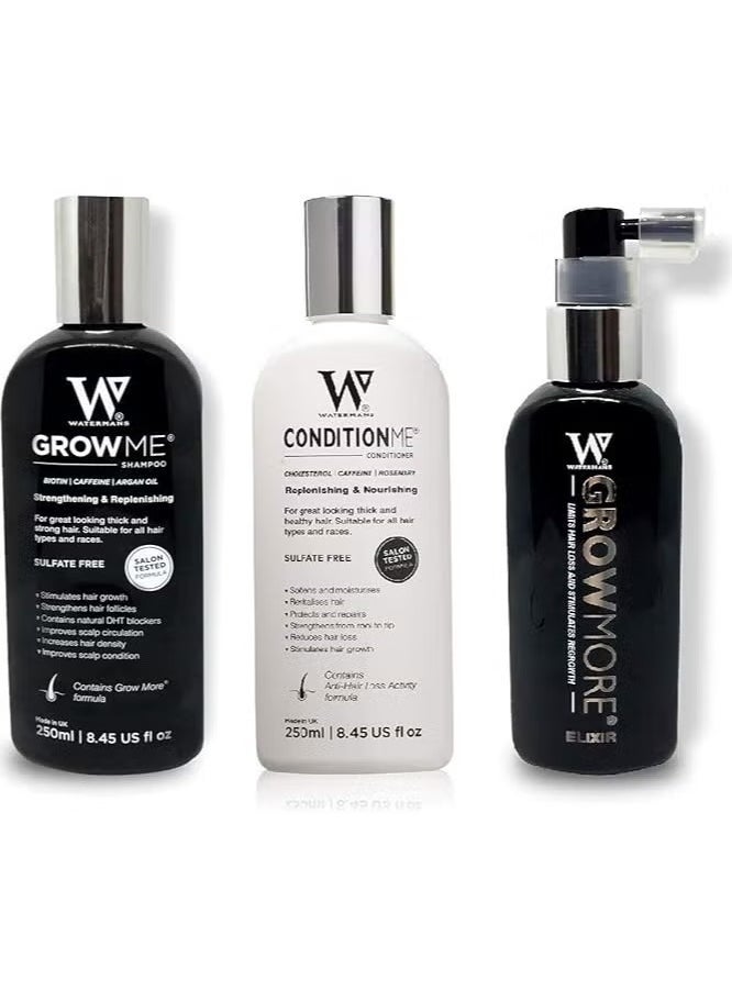 Watermans Watermans Hair Growth Shampoo, Conditioner and Elixir for Men and Women - Combo Pack 